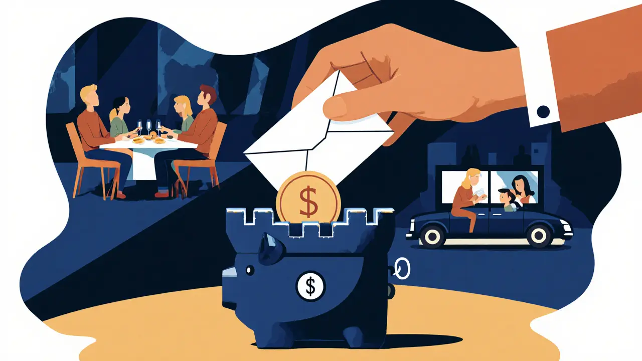 Рука переводит зарплату в замкнутую копилку-крепость, остальная жизнь идет своим путем.