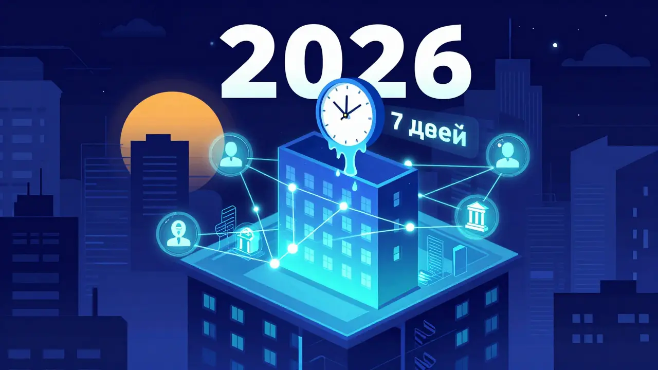 Цифровая система 2026 года соединяет покупателя, продавца и банк через блокчейн, время сокращается до 7 дней.