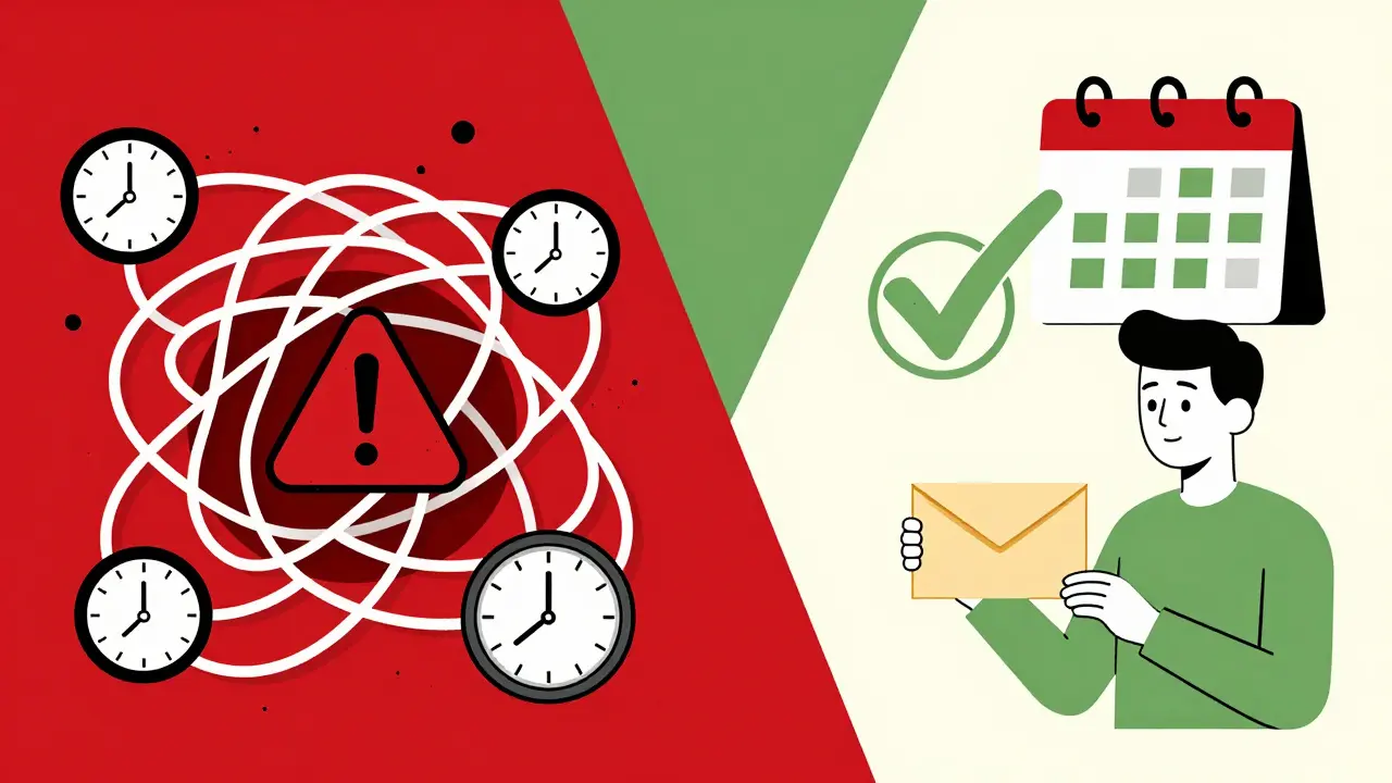 Слева — запутанные долги, справа — один чистый кредит с зелёной галочкой.