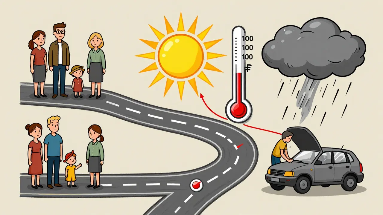 Три сценария финансов: базовый, оптимистичный и пессимистичный, соединённые дорогой и термометром накоплений.